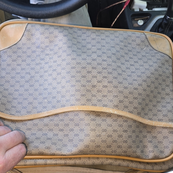 Gucci Brown Monogram Crossbody Bag with Tan Trim - Picture 9 of 16